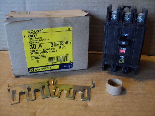 SQUARE D CIRCUIT BREAKER QOU330 *NEW IN BOX* QOU-330 3 POLE 30 AMP FEED THRU