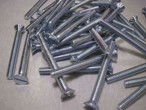 Flat head machine screw 1/4-20 x 2-1/2 zinc slotted (qty.42) #58639 for sale