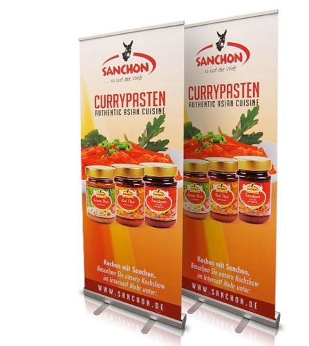 Retractable banner stand Basic 33“ x 79“ + free custom print vidid color