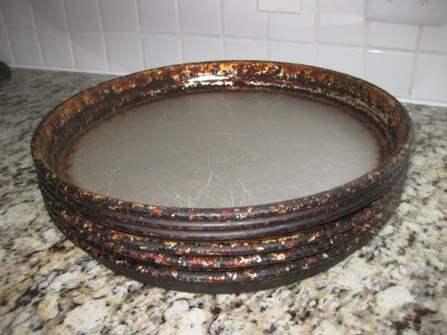 Lot of 6 Used Pizza Hut Deep Dish Pizza Pans 14&#034; Round Pan Size Seasoned