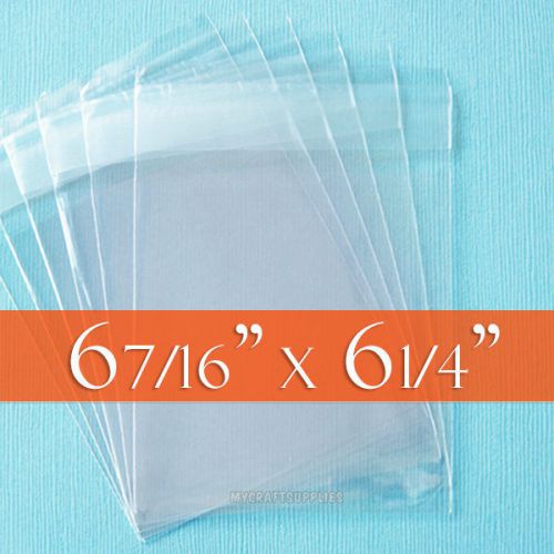 100 Cello Bags, 6 7/16 x 6 1/4 Inches, Self Adhesive Clear Packaging