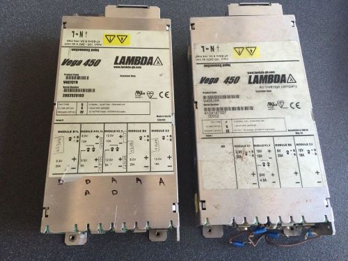 (2) Lambda Vega 450 Power Supply V407CYR &amp; V405J5R USED