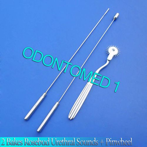 2 Pcs Bakes Rosebud Urethral Sounds 3mm+9mm,Pinwheel