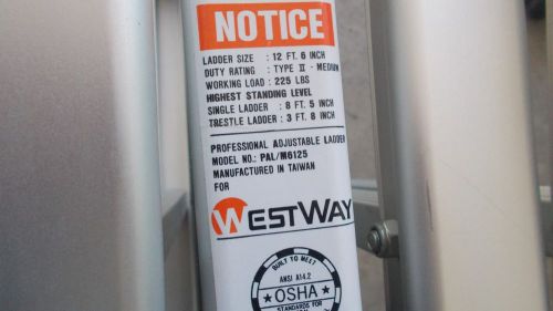 NEW Westway Multi Purpose Alum Step &amp; Folding Scaffold Ladder 12’ 6”