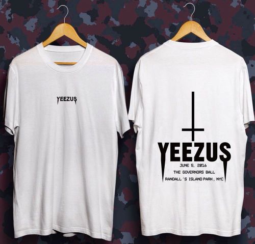 WHITE - COOL 2016 KANYE WEST YEEZUS GLASTONBURY Clothing JAY-Z ASAP Hip hop Tee