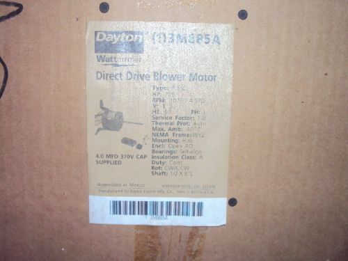 DAYTON 3M885 MOTOR 1/6 HP ,115 V , 60 HZ , 48YZ FR, DIRECT DRIVE BLOWER MOTOR