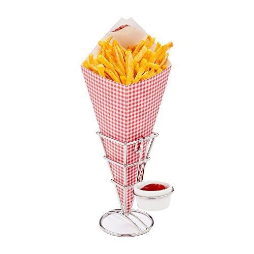 Restaurantware conetek picnic print food cone with dipping pocket 10 inches 100 for sale