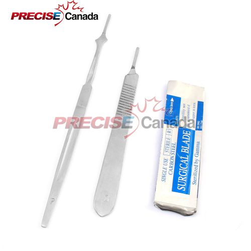 SCALPEL KNIFE HANDLES #3 #7 WITH 30 STERILE SURGICAL BLADES #11