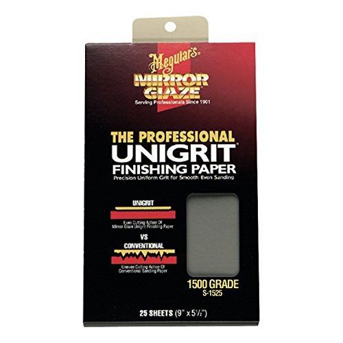 Meguiar&#039;s s1525 mirror glaze unigrit finishing paper 1500 grit (25 sheets) for sale