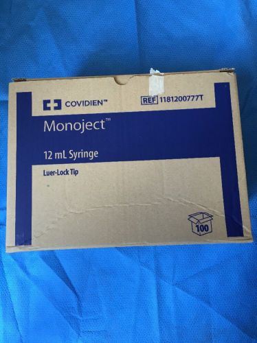 Covidien monoject 12ml syringe luer lock tip box of 100 for sale