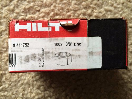 Hilti # 411752 Hexagon Nut Zinc 3/8&#034; 100 Pack