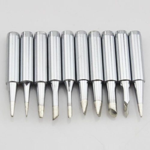 New 10 Pcs Solder Iron Tip 900M-T For Hakko Soldering Rework Tool Silver