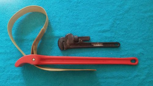 Lot #22 rigid no 5 belt strap wrench rigid pipe wrench mechanics tools