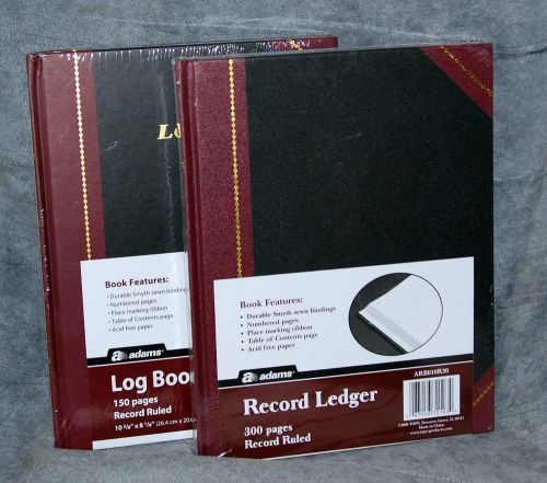 Lot of 2 Hard Bound Adams Log and Record Books, New Shrink Wrap, Free Shipping