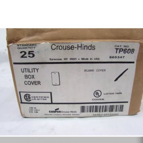 CROUSE HINDS TP608 UTILITY BOX COVERS (BOX OF 25) ***NIB***