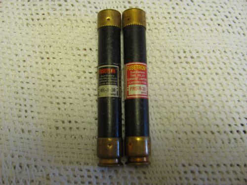 Lot of TWO ( 2 ) Bussmann Fusetron FRS-R-30 Amp Fuses Class RK5 600V