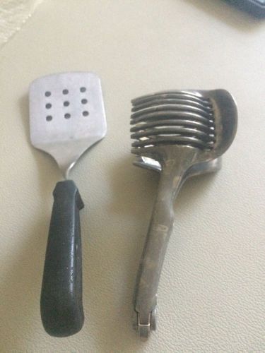 2 Heavy Duty Metal  Antique Restaurant Kitchen Utensils Spatula &amp; Juicer