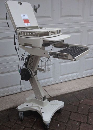 STINGER LEVITATOR MOBILE COMPUTER LAPTOP CART MEDICAL POINT-OF-SERVICE + EXTRAS!