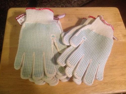 5 pair large size cotton terry cloth work gloves with double sidded dots added f for sale