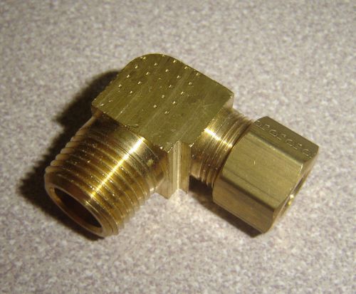 PARKER 269C-6-6 Extend Elbow, Brass Compression x MNPT, 3/8&#034; x 3/8&#034;