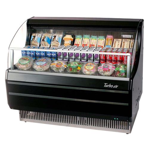 Turbo Air TOM-50SB, Black 50-inch Slim Line Horizontal Air Curtain Display Case