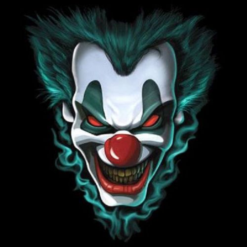 Freakshow Clown HEAT PRESS TRANSFER for  Shirt Sweatshirt Tote Quilt Fabric 672o