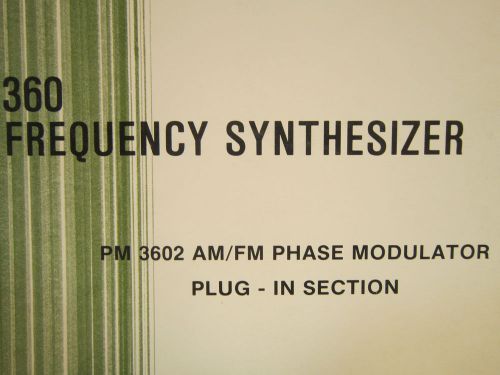 AilTech 360 Frequency Synthesizer PM 3602 Operation and Maintenance Manual