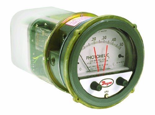 Dwyer Photohelic Series A3000 Pressure Switch/Gauge, Range 0-1 kPa