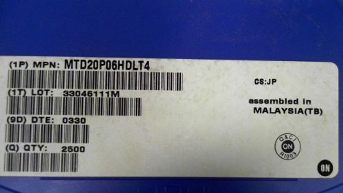 160-PCS P-CHANNEL 60V 15A ON SEMI MTD20P06HDLT4 20P06HDLT4 MTD20P06HDL