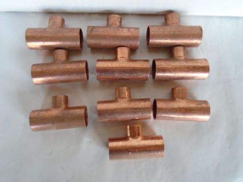 NIBCO 3/4x3/4x1/2 Reducing Tee Wrot Copper C x C x C UNUSED LOT OF 10