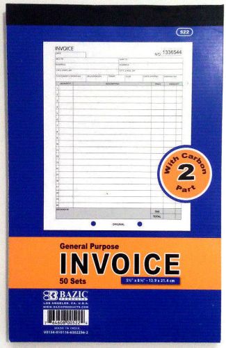 INVOICE Receipt Record BOOK 2 Part 50 Sets Numbered Original Duplicate w/Carbon