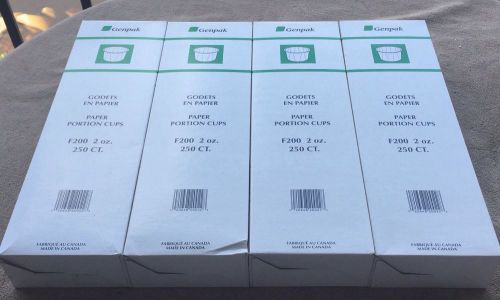 Lot Of 4 Genpak Paper Portion Cups/F200-2oz/250 Ct Per Box