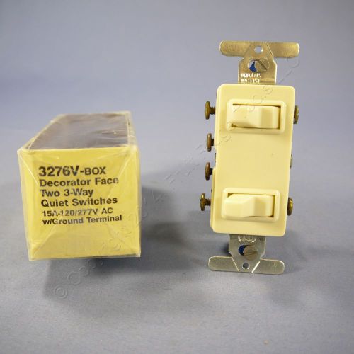 Eagle Ivory DUAL 3-Way Quiet Toggle Wall Light Switch Duplex 15A 120/277V 3276V