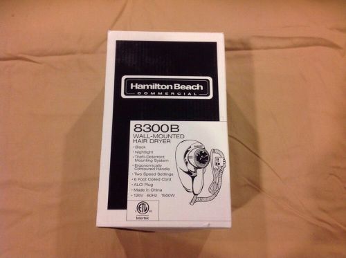 NEW IN BOX Hamilton Beach 8300B Hair Dryer wall mount Black