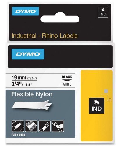 DYMO 18489 LABEL, RHINO, WHITE 3/4&#034;x11.5