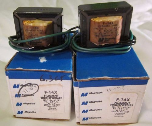 MAGNETEK F-14X FILAMENT TRANSFORMER 115V 60 CPS LOT OF (2)