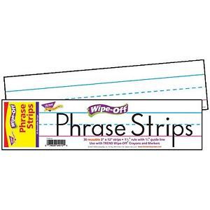 T-4010 - wipe-off sentence strips 12in white for sale