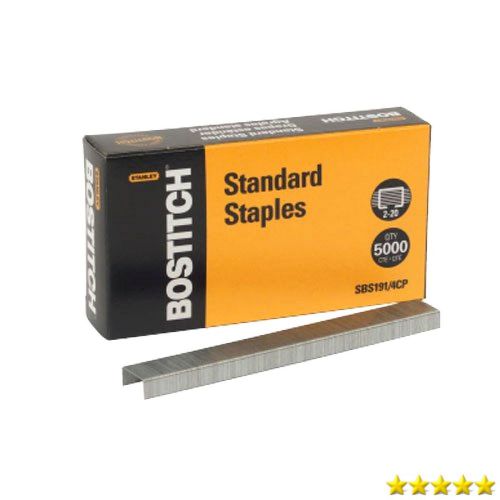 Bostitch premium standard staples, full-strip, 0.25 inch leg, 5,000 per box (sbs for sale