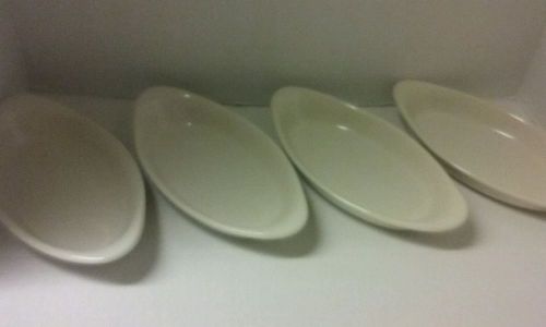 4 Hall China 522-Ivory 14 Oz. Oval Rarebit / Au Gratin Dish - Lot of 4