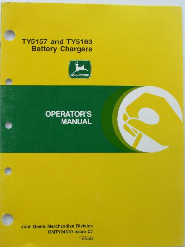 John Deere TY5157 &amp; TY5163 Battery Charger Operator Manual OMTY24310 Issue C7