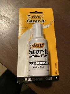 BIC Cover-it White Out correction fluid liquid paper 0.7oz Each -Brand New