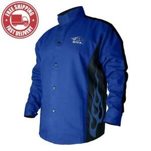 Black Stallion BSX FR Welding Coat - Roy. Blue/Black - XL