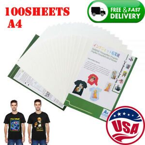 US Stock A4 100Sheets Inkjet Transfer Paper for T-shirt Heat Transfer Paper