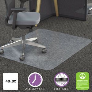 deflect-o CM11442FPC All Day Use Chair Mat Carpet Types 46 X 60 Rectangle Clear