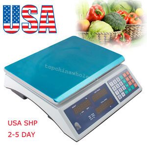 US SHIP 30kg Digital Weight Scale Price Computing Fruit Meat Retail Count Scale