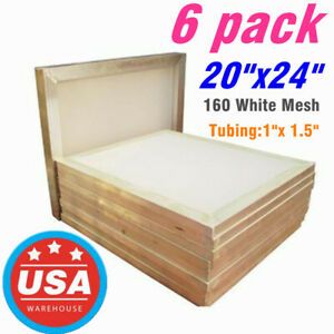 USA 6pcs 20&#034;x24&#034; Aluminum Frame Silk screen Printing Screens with 160 White Mesh