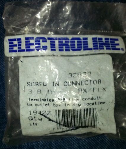 Electroline 3/8&#034; flex screw-in connector lot of 11 new 32833 flexible conduit for sale