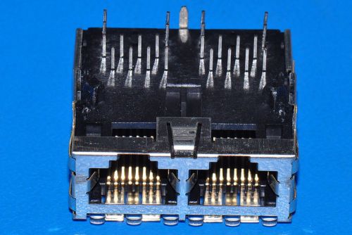 2-pcs conn rj-45 8 pos solder ra thru-hole 8 terminal 1 port 569765-1 5697651 for sale