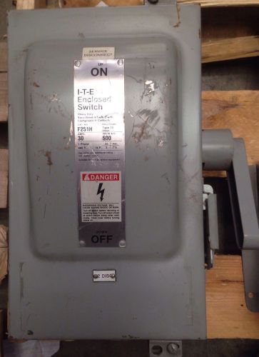 Siemens ITE 30 Amp 600 Volt Fusible 2 Pole Nema 12 Disconnect Switch F251H