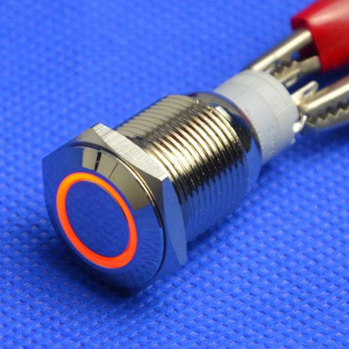 16mm orange led circle momentary push button switch dc12v angel eye car 5pin car for sale